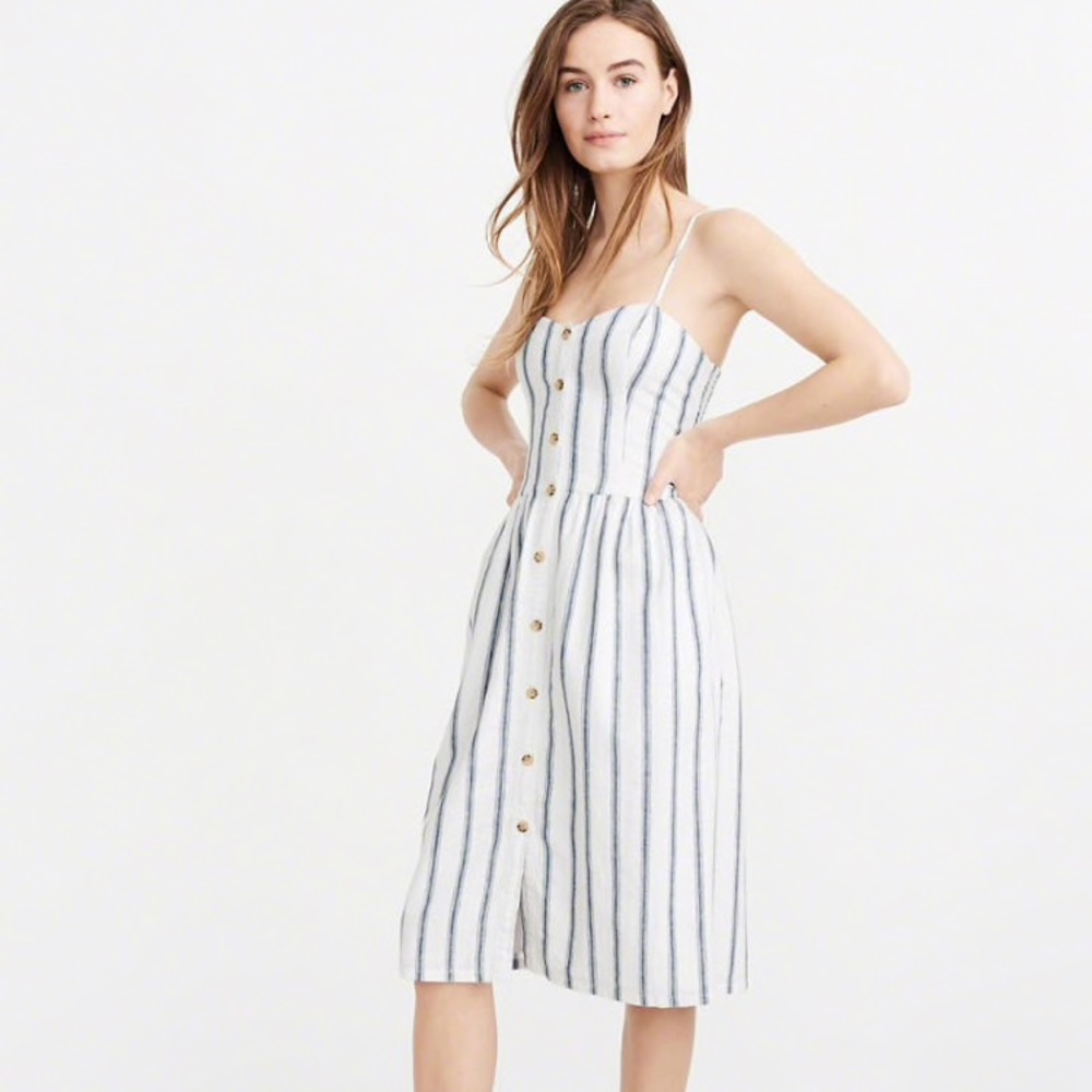 Abercrombie Button Front Midi Dress